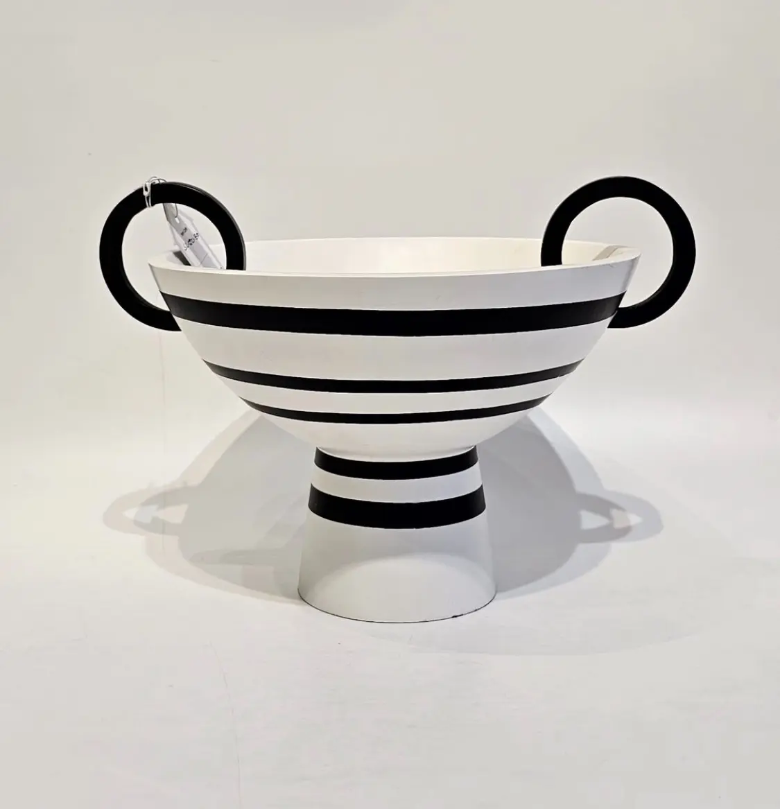 Black Striped Ceramic Planter